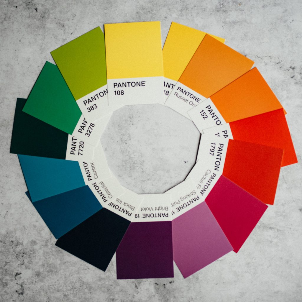 colour wheel on grey background