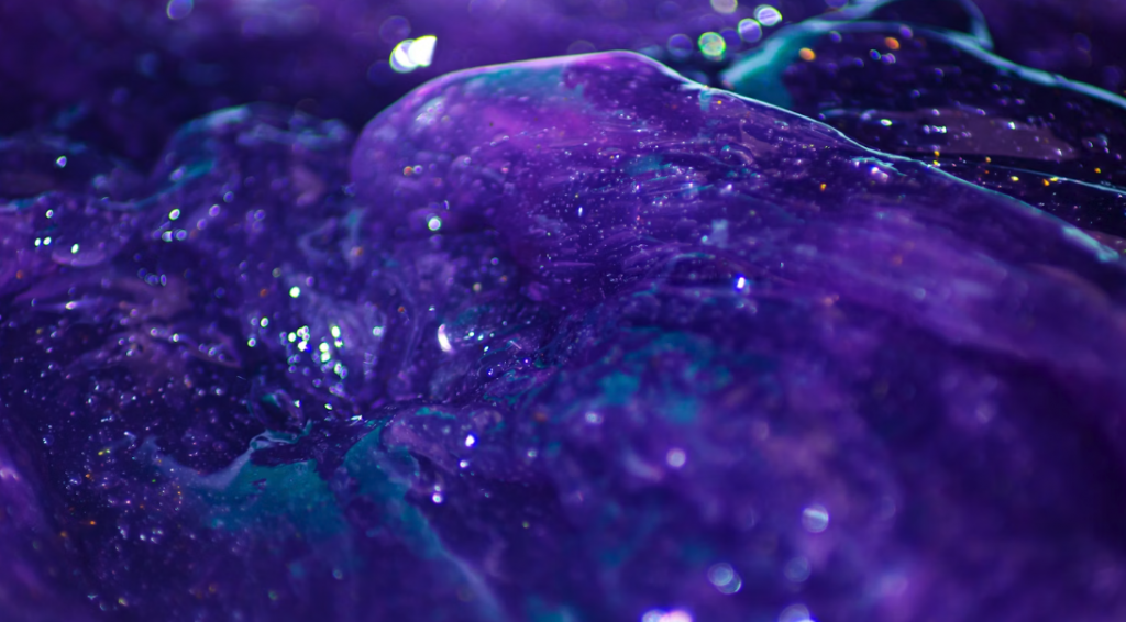 close up of purple slime